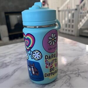 NWT Life is Good, Stainless Steel, Kids Water Bottle, 14oz With Straw teal